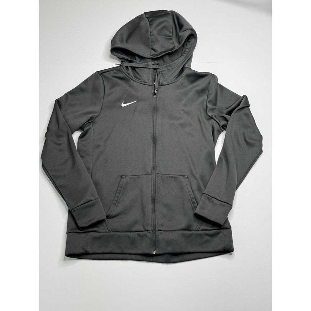 Nike Women’s Dri-FIT Full Zip Hoodie Size Medium Gray Athletic Training Jacket - Picture 3 of 6